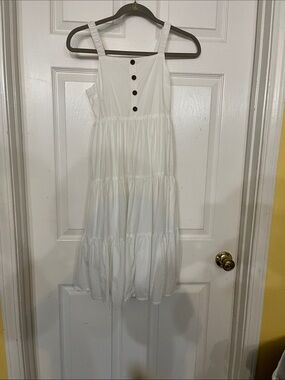 Crewcuts White Tiered Button-Front Sundress